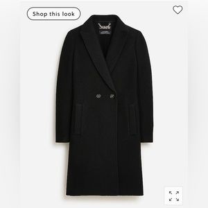 J Crew Daphne Topcoat in Italian Boiled Wool Black 0